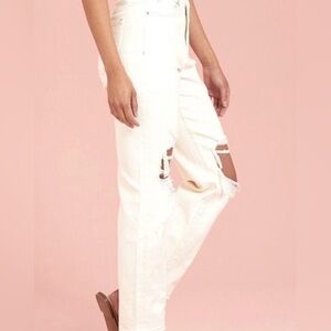 Altar'd State Women's Distressed Cream Boyfriend Jeans